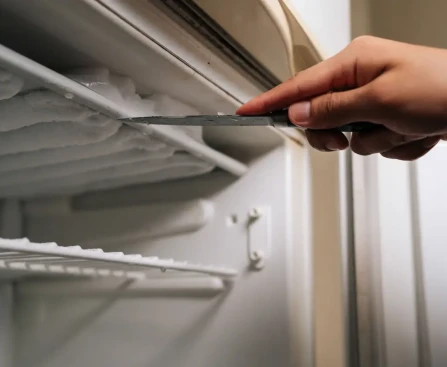 Papier aluminium installé dans congélateur pour éviter accumulation de givre