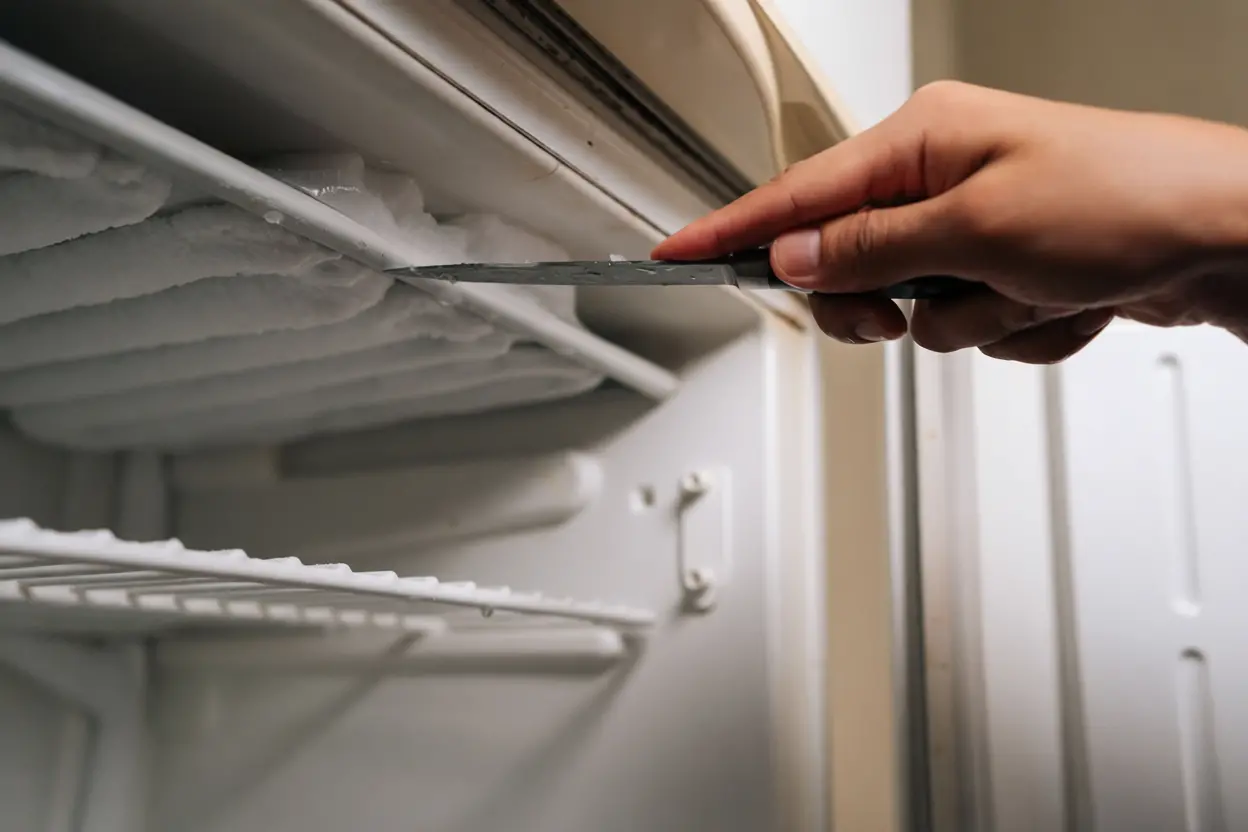 Papier aluminium installé dans congélateur pour éviter accumulation de givre