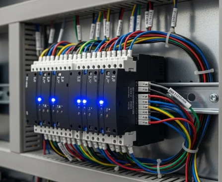 Automate programmable maison installé sur tableau électrique avec modules domotiques
