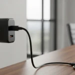 Chargeur de téléphone portable branché en permanence à une prise électrique