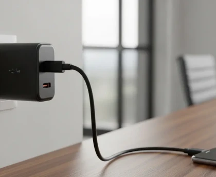 Chargeur de téléphone portable branché en permanence à une prise électrique