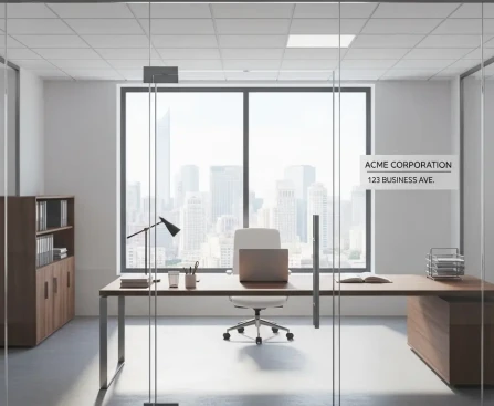 Bureau moderne avec adresse professionnelle pour domiciliation d'entreprise