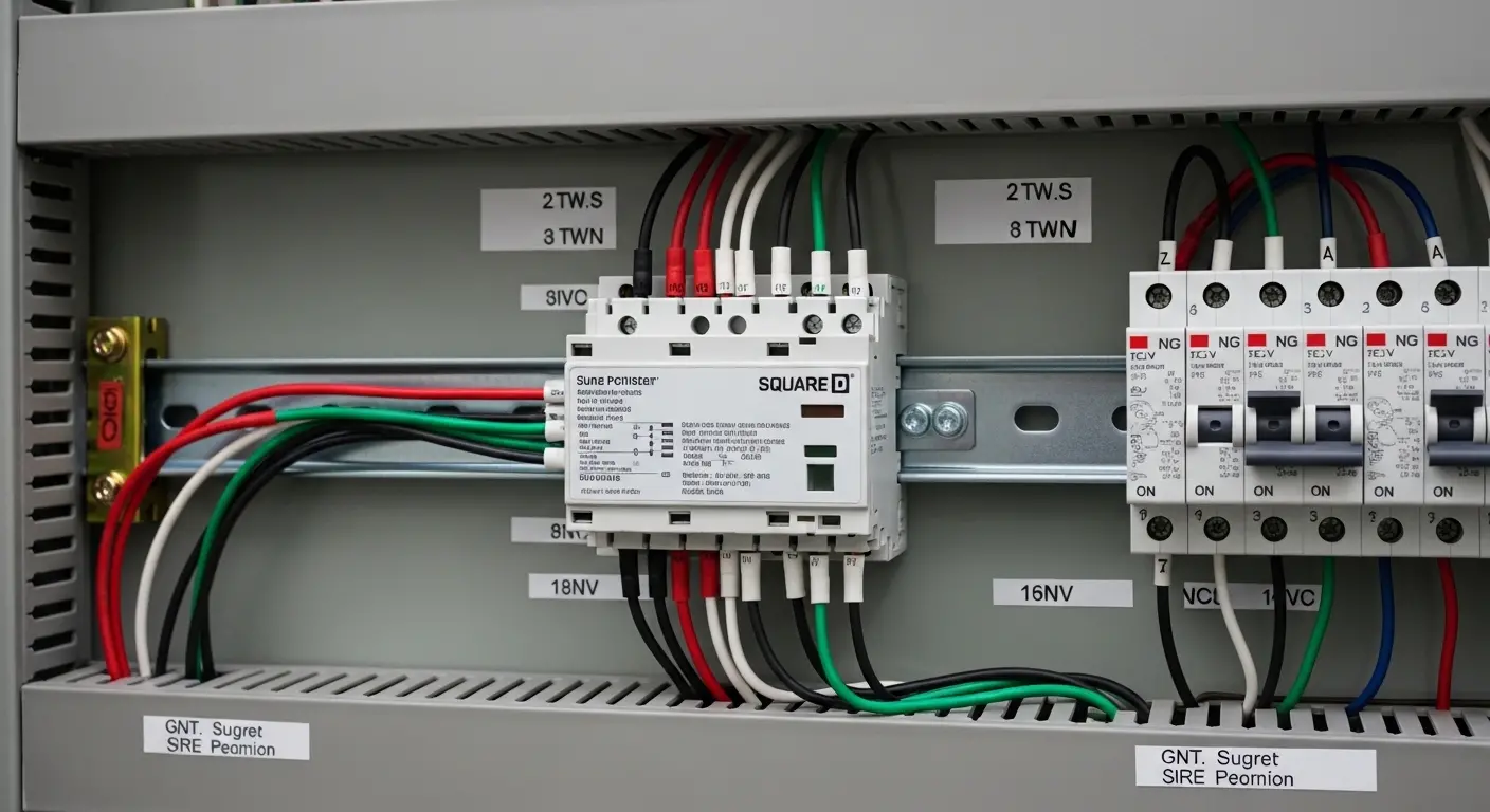 Parafoudre installé sur un tableau électrique pour protéger la maison contre la foudre