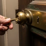 Locataire fermant porte face à propriétaire illustrant droit de refus d'accès au logement