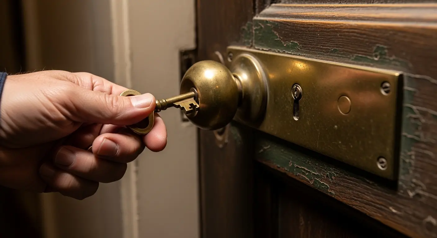 Locataire fermant porte face à propriétaire illustrant droit de refus d'accès au logement