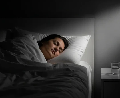 Personne détendue pratiquant la méditation pour dormir dans un environnement calme