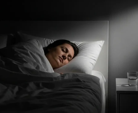 Personne détendue pratiquant la méditation pour dormir dans un environnement calme