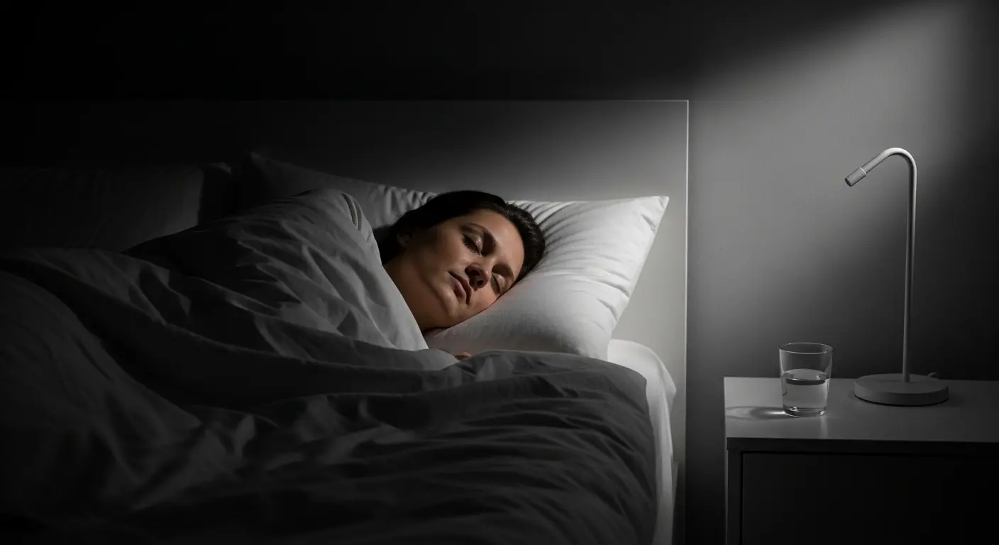 Personne détendue pratiquant la méditation pour dormir dans un environnement calme